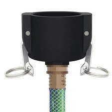 275 330 Gallon IBC Tote Tank Drain Adapter Fittings 2" Cam Lock 2 Inch, Black