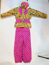 GIrls Obermeyer Floral Pink Yellow Ski Jacket and Pants - Size 8