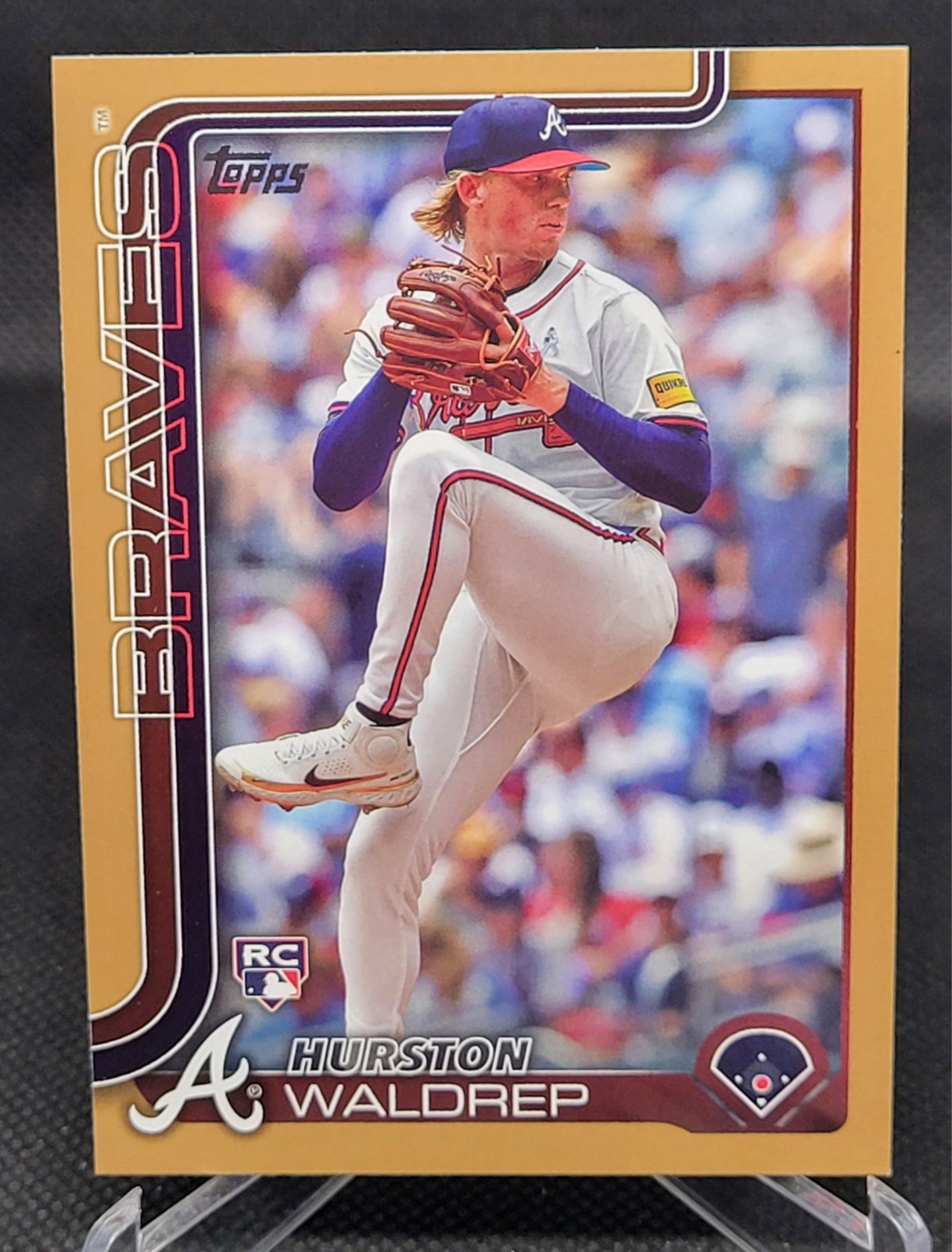 Hurston Waldrep 2025 Topps Gold Border /2025 RC Rookie #253 Atlanta Braves