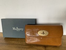 Mulberry Women’s Brown Patent Leather Postman Lock Long Wallet Purse & Box VGC