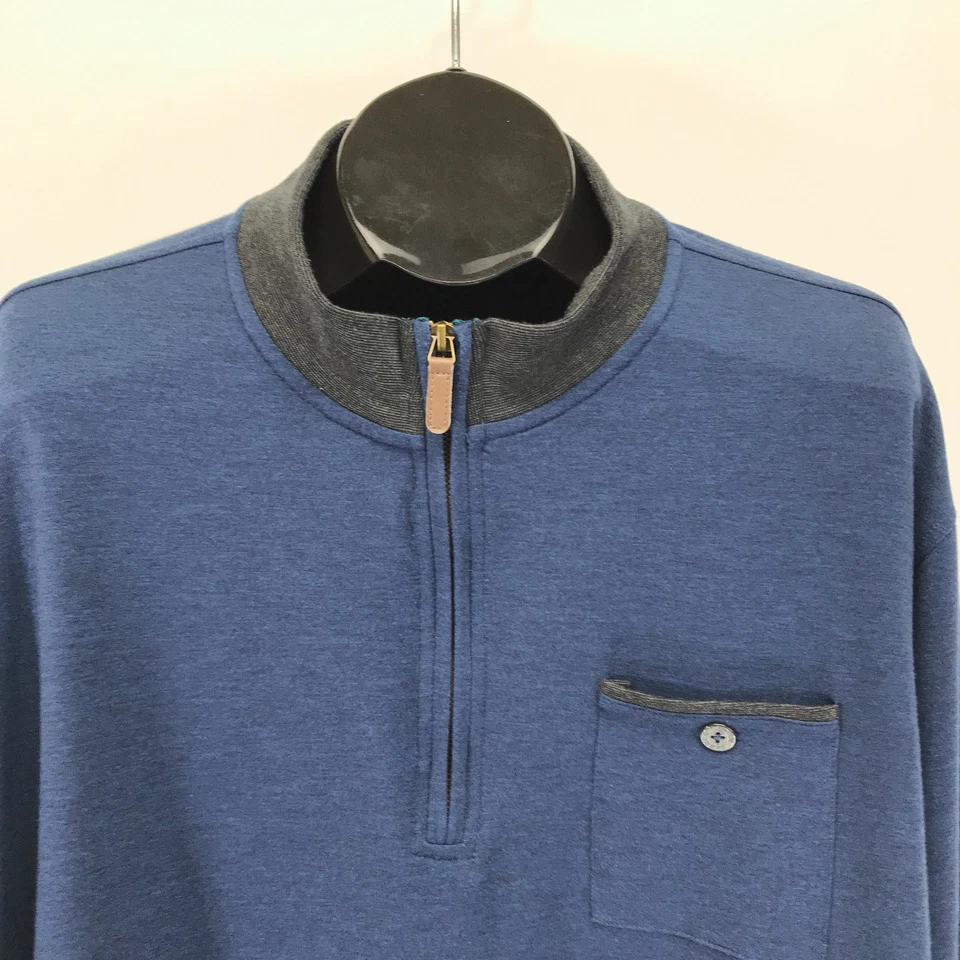 Мужской пуловер Pebble Beach Performance 1/4 на молнии XL синий с длинным рукавом для гольфа на открытом воздухе - Изображение 3 из 4