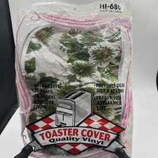 Toaster Cover Green Novelty Floral Vinyl Vintage