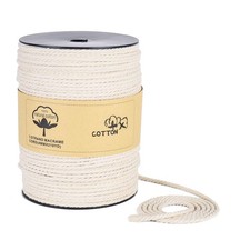 Natural Macrame Cord 4mm x 219Yards, Beige Macrame Rope, Cotton Cord for Wall