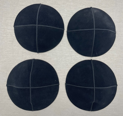Suede Kippah Yarmulka Jewish Kippa Yamaka Kipah Kipot Stylish Black - NEW - 4PK