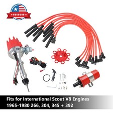 Distributor Assembly Spark Plug Wire Set For International Scout 392 345 65-80 Distributor Assembly Spark Plug Wire Set For International Scout 392 345 65-80