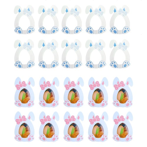 20Pcs Easter Treat Boxes Bunny Shape Window Favor Boxes Candy Cookies Boxes US - Picture 1 of 13