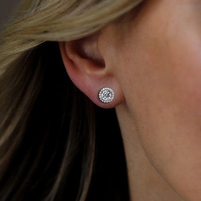 Ohrstecker 1,0 kt Rundschliff Laborgefertigt Diamant Testpass VVS1/D/Top