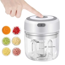 300ML Electric Garlic Chopper, 6 Blades Garlic Grinder Mini Vegetable Chopper,US