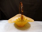 HTF Fenton Gold Overlay Beaded Melon Large Basket