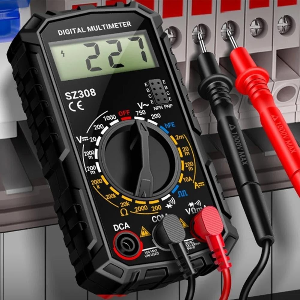 Digital Multimeter Handheld AC/DC Voltage Current Tester LCD Backlight Ohm