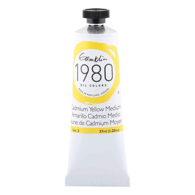 Gamblin 1980 Oil Colors Cadmium Yellow Medium 37ml Student Grade Paint Tube
