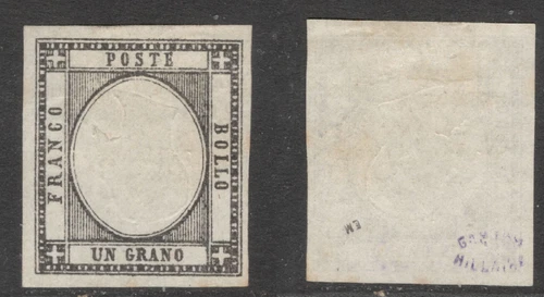 NAPLES 1861: 1gr Black "Effigie Capovolta" No. 19e NEW Signature Val €3000.00