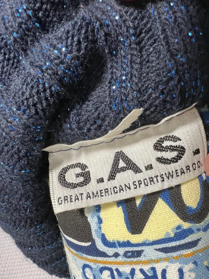 G.A.S. CO Sweater Dress Bodycon Sleeveless Black W/Blue Sparkle (sz Sm-Med) (369 - Image 4 of 4