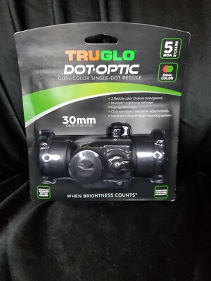 TRUGLO Dot-Optic Dual Color Reticle 30 mm Single Dot Sight 5 MOA for Guns New