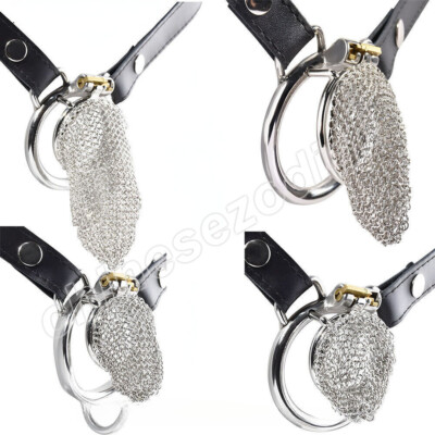 5 Sizes Stainless Steel Male Chastity Device Hauberk Cage for Men Lock Ring Belt