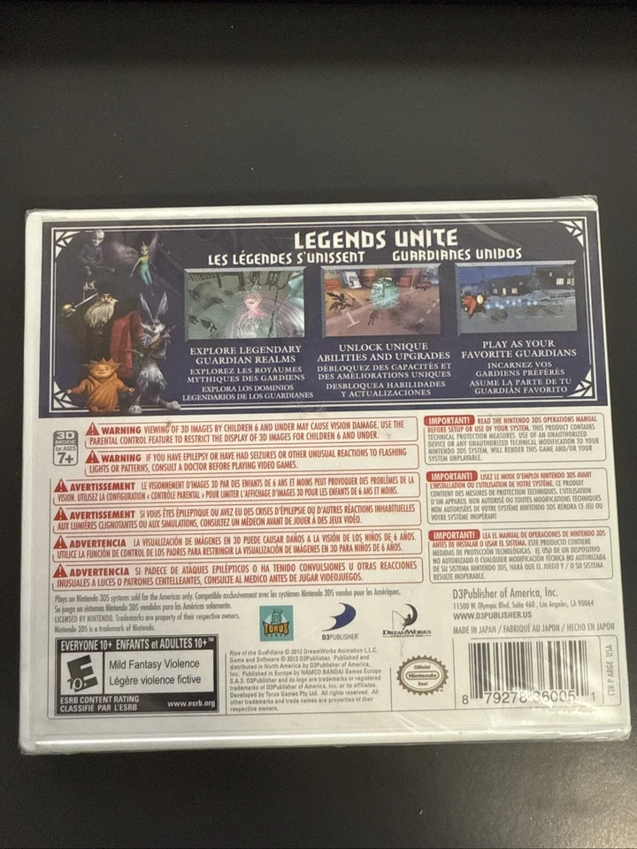 Rise of the Guardians DreamWorks (Nintendo 3DS, 3D Publisher 2012) Sealed - Image 2 of 2
