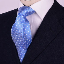 Blue Matrix Luxury Basket Weave 3.15" Tie 8cm Necktie Mens B2B Fashion Accessory