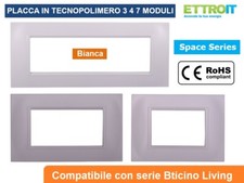 Placca Placche  Bticino Living Light Compatibile 3 4 7 moduli colore BIANCA