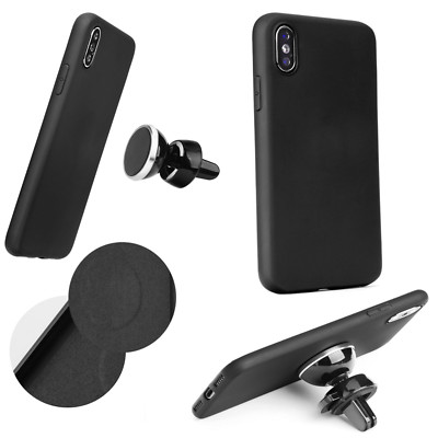 SOFT Hülle Case unsichtbar Magnet Halterung Für Samsung Galaxy J6 Plus Schwarz 