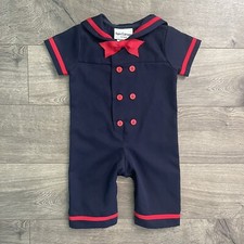 Rare Editions for Boys 12m Baby Sailor Coverall Romper