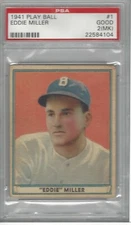 EDDIE MILLER 1941 PLAY BALL BASEBALL #1 GOOD PSA 2(MK)