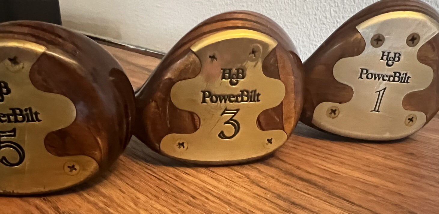Powerbilt Pro Power H&B Fuzzy Zoeller 1,3,5 Woods Permission NICE RARE VINTAGE