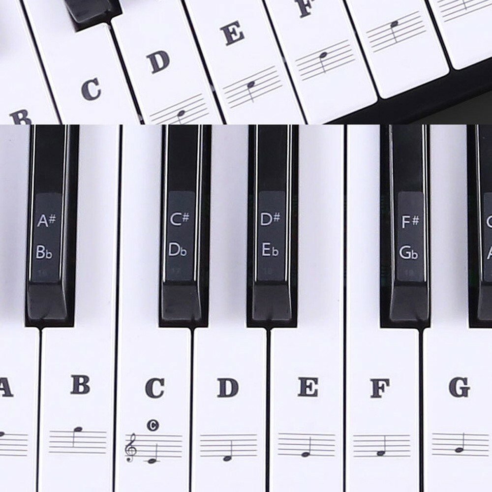 Adesivo trasparente per tastiera pianoforte foto 3