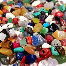500pcs Natural Chip Stone Beads Multicolor 5mm to 8mm Irregular Gemstone Heal...