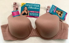 Vanity Fair Effortless Convertible Bra 34D Baked Blush Underwires Padding NWT