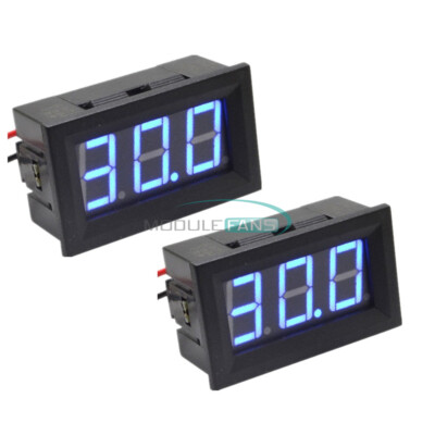 0.56'' 2-Wire DC5V~120V Voltmeter 3 Digital Blue LED Voltage Volt Meter for Car