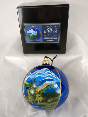 Alaska 50th Anniversary Ornament Joy to the World Poland 4'' Denali Moose