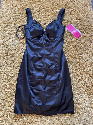 Neu mit Etikett Morgan & Co kleines schwarzes Kleid, Größe Small, Mini, Herzausschnitt, Träger, (4)