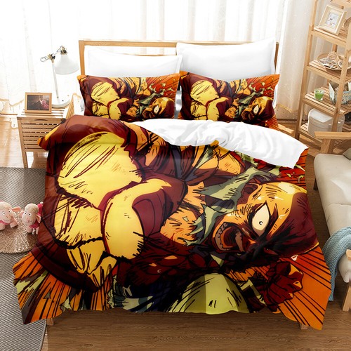 Anime One Punch Man Duvet Cover Sets Pillowcase Bedding Set Home Textile Gift - Picture 34 of 36