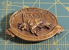 Vintage Bass Anglers Sportsman Society LIFE Member Fishing Fisherman Belt Buckle