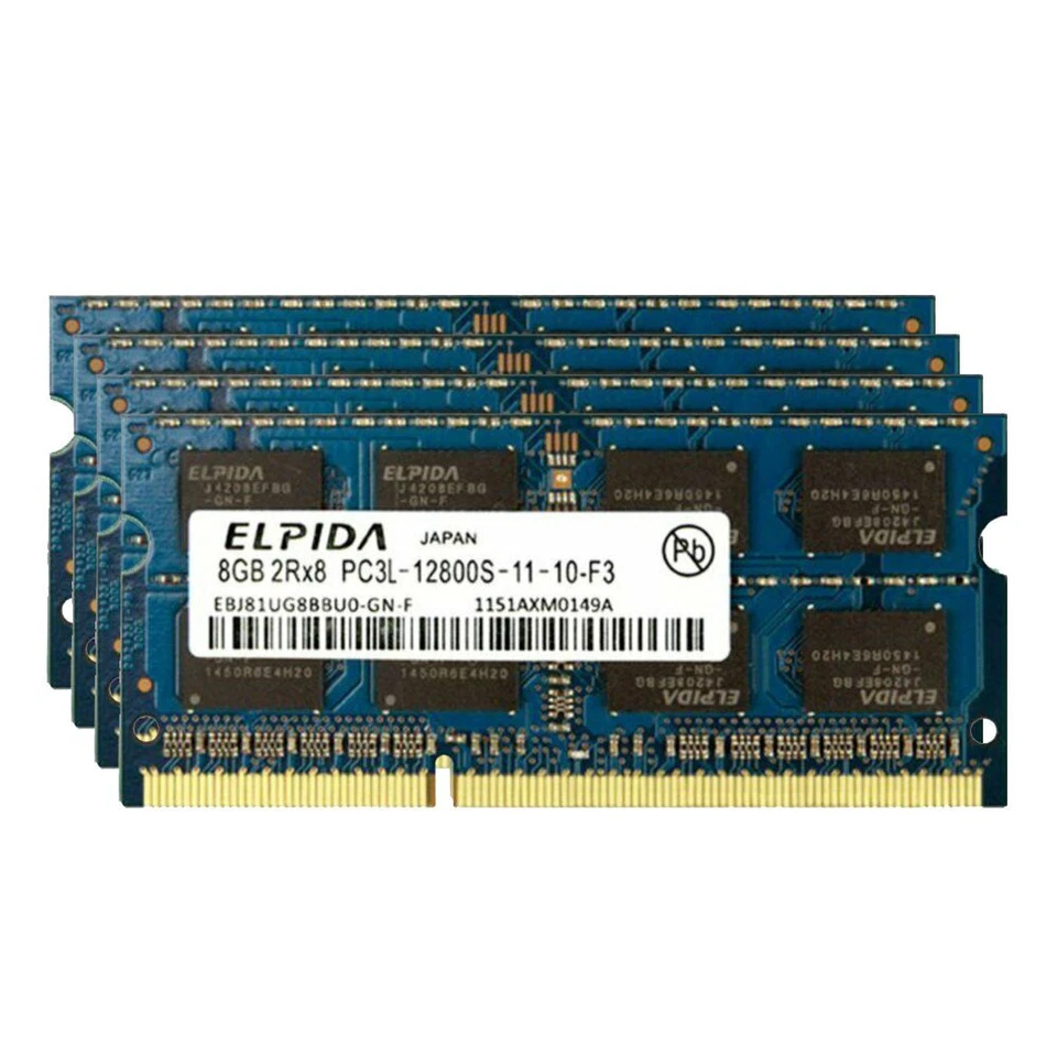 ELPIDA 32GB 16GB 8GB DDR3L 1600MHz PC3L-12800S 2Rx8 1.35V 204P Laptop Memory UK - Image 2 of 4