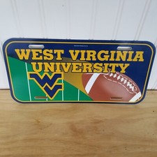 Vintage West Virginia University Plastic License Plate, Made In USA!
