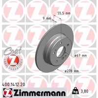 Zimmermann 2X Bremsscheibe Hinten Ø278 Mm Voll FüR Mercedes-Benz C-Klasse W203