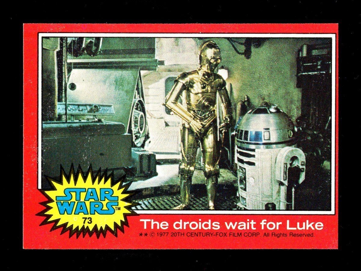 スターウォーズ　C −3PO R2−D2 1977 TOPPS STAR WARS #73 C-3PO R2-D2 THE DROIDS WAIT FOR LUKE NM