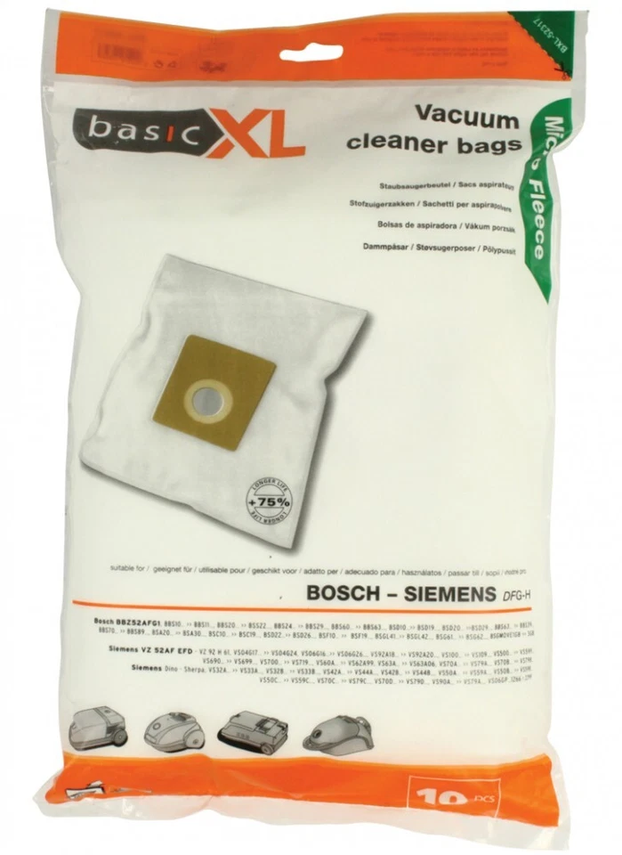 10 Vlies Staubsaugerbeutel für Bosch Siemens Typ D-F-G-H - Bild 2 von 4