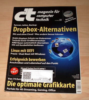 Computer Zeitung Zeitschrift - c't 23 / 2018 - Dropbox Computer und Technik CT