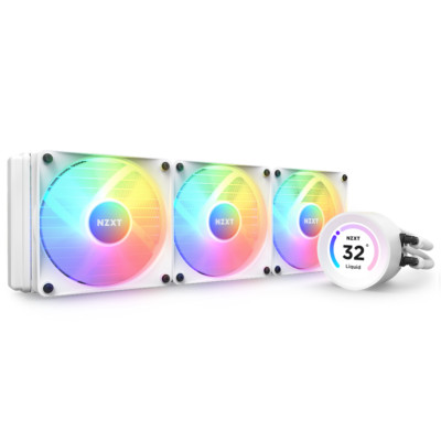 NZXT Kraken Elite 360 RGB 3x120mm AiO Liquid CPU Cooler - Matte White