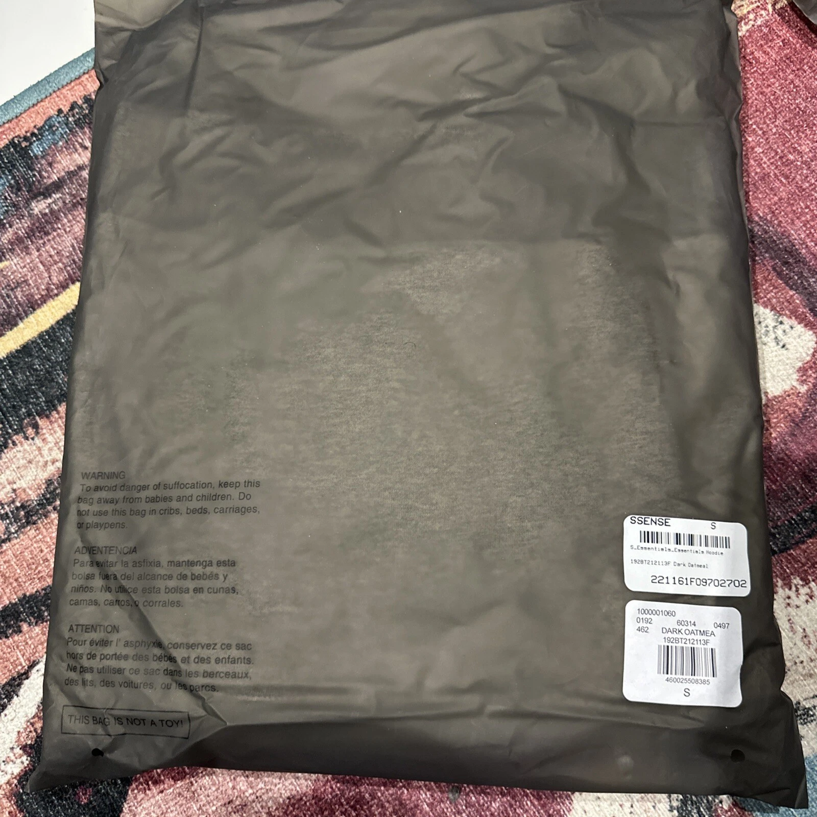 Felpa con cappuccio Fear Of God Essentials FW22 Avena scura Taglia (piccola) Nuova con etichette