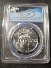 2022 $100 Platinum Eagle MS70 First Day Signed By Cleveland PCGS TOP POP RARE