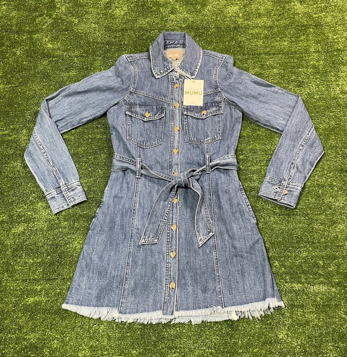 NEW WITH TAGS Mumu Brand Denim Jean Button Up Dress with NEW WITH TAGS Mumu Brand Denim Jean Button Up Dress with