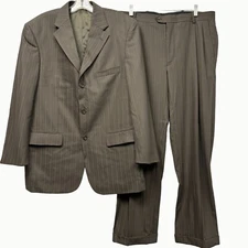 Pronto Uomo Dark Charcoal Pinstripe 2-Piece Wool Suit 41R
