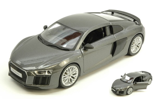 Maisto 1/24 Audi R8 V10 Plus 2015 Silber Modellbau Statisches Modell Diecast-image