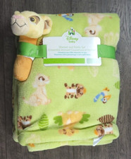 Baby Boy Girl New Disney Baby  Rattle Set Lion King Plush Baby Blanket Rare 