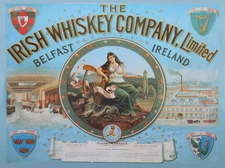 Irish Whiskey Company vintage label ad reproduction steel sign bar decor