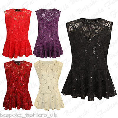 plus size sequin peplum top