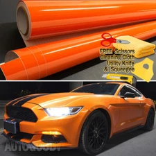 480" x 60" Super Gloss Orange Vinyl Film Wrap Sticker Air Bubble Free 40ft x 5ft